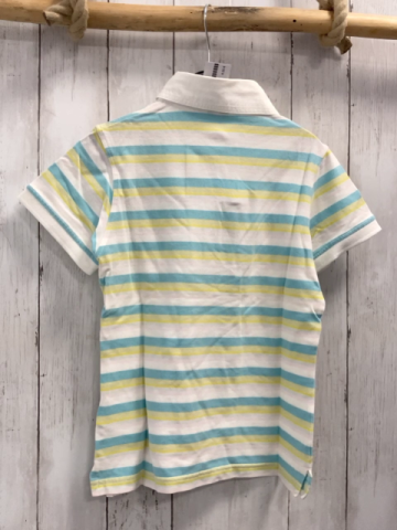 Oilily  T-Shirt  Gr. 146  weiß hellblau gelb rosa Streifen weißer Kragen