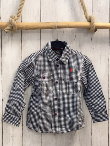CKS  Hemd  Gr. 104  grau weiß kariert 