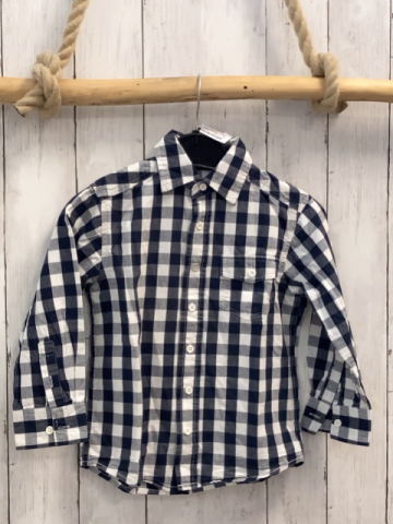 Vertbaudet  Hemd  Gr. 110  grau weiß kariert 