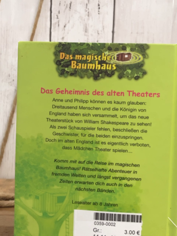 Magisches Baumhaus  Buch Das Geheimnis des alten Theaters 