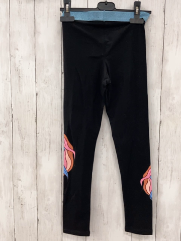 neu H&M  Leggings  Gr. 140  schwarz buntes Einhorn hellblauer Glitzerbund 