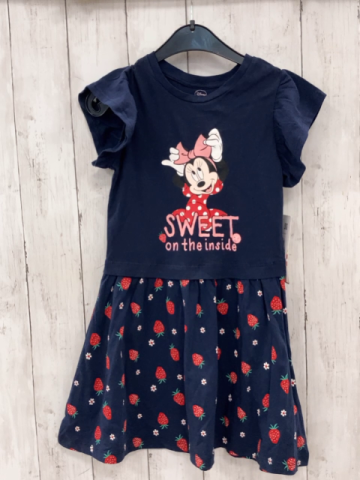 neu  Kleid  Gr. 116  blau Minnie Mouse Erdbeeren 