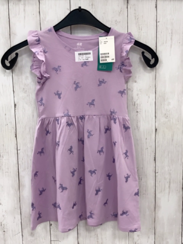 neu H&M  Kleid  Gr. 110  lavendel lila Glitzereinhörner 