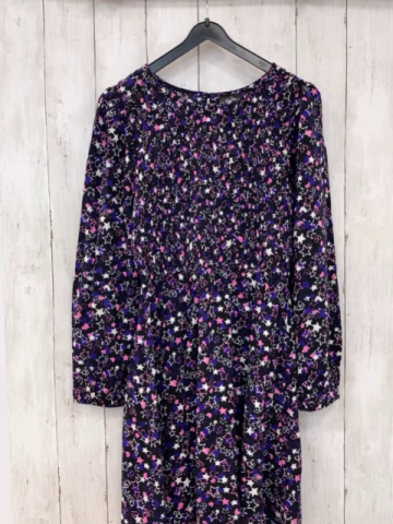 Bonprix  Kleid  Gr. 152  schwarz lila rosa weiße Sterne 