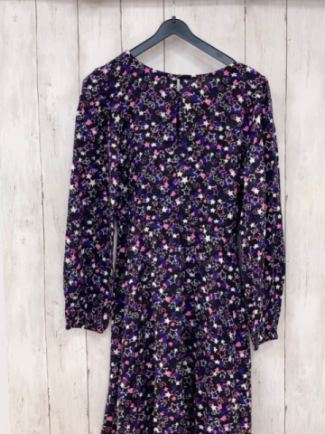 Bonprix  Kleid  Gr. 152  schwarz lila rosa weiße Sterne 