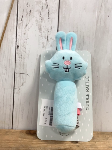 neu  Plüschspielzeug  hellblauer Rasselhase  