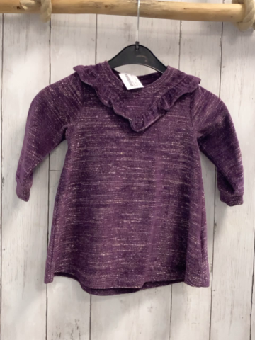 name it Kleid Gr. 80  lila Samt Glitzerstreifen 