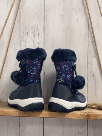 Cortina Winterboots Gr. 27  blau Plüschbund Herzen
