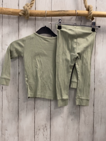 2tlg H&M Schlafanzug  Gr. 92  mint Rippen 