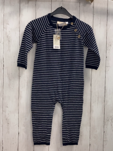 neu  Overall Gr. 92  blau weiße Streifen Strick 
