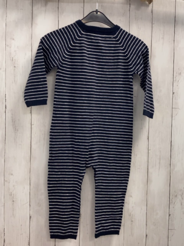 neu  Overall Gr. 92  blau weiße Streifen Strick 