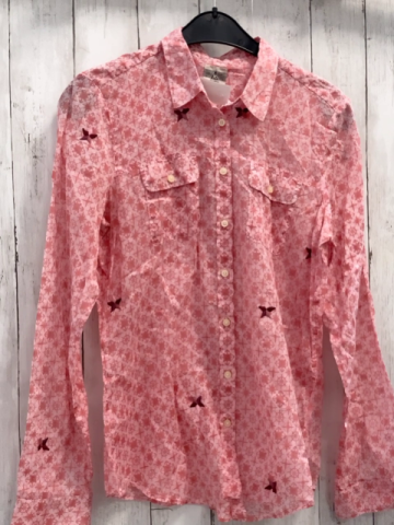 Gaastra  Bluse Gr. L  rosa himbeere Druck mit Steuerrädern 