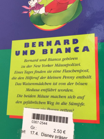 Disney präsentiert  Buch Bernard & Bianca 