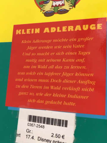 Disney präsentiert  Buch Klein Adlerauge 