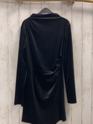 H&M  Kleid  Gr. 164  schwarz Samt goldene Glitzerpunkte 