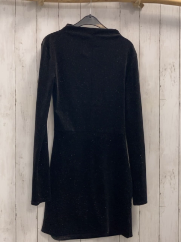 H&M  Kleid  Gr. 164  schwarz Samt goldene Glitzerpunkte 