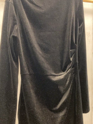 H&M  Kleid  Gr. 164  schwarz Samt goldene Glitzerpunkte 