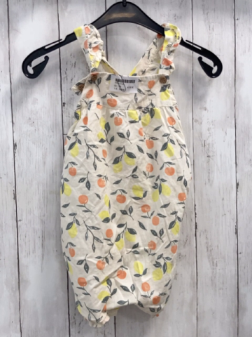 H&M  Playsuit  Gr. 98  creme Orangen Zitronen oliv Blätter 
