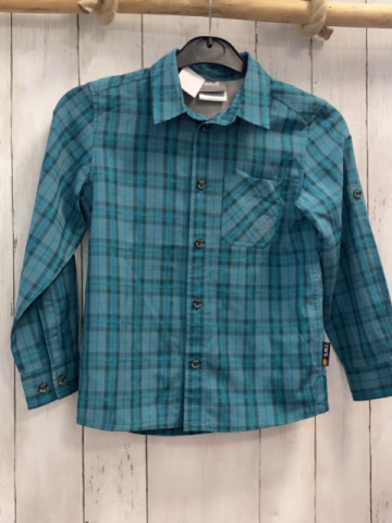 Jack Wolfskin Hemd  Gr. 128  petrol schwarz beige kariert 