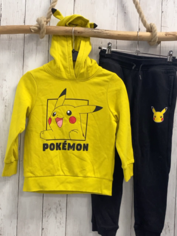 2tlg Pokemon  Pullover + Jogginghose  Gr. 122  gelb schwarz Pikachu 