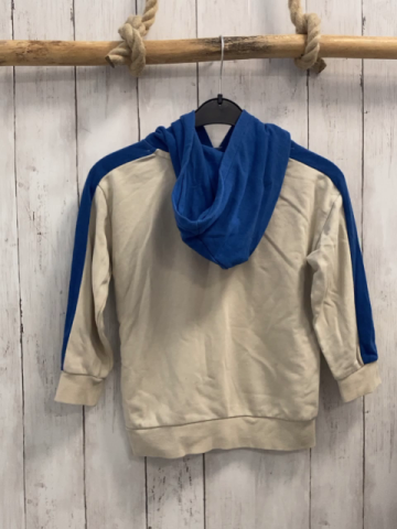   Pullover  Gr. 110  beige blau Kapuze Schrift Hogwarts 