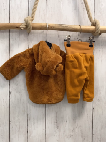 2tlg H&M Plüschjacke + Hose Gr. 50  rotbraun