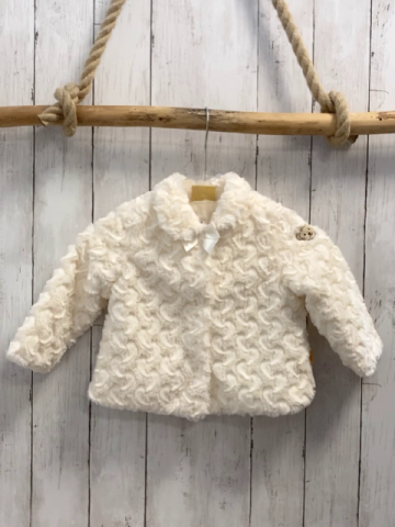 Steiff Püschjacke Gr. 80  weiß Schleife