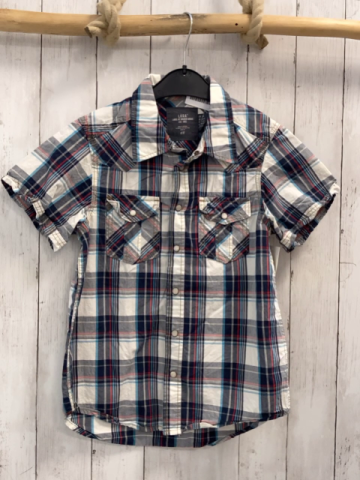 neu H&M  Sommerhemd  Gr. 140  weiß blau hellblau rot hellgrauweißkariert NP 12,5 € 