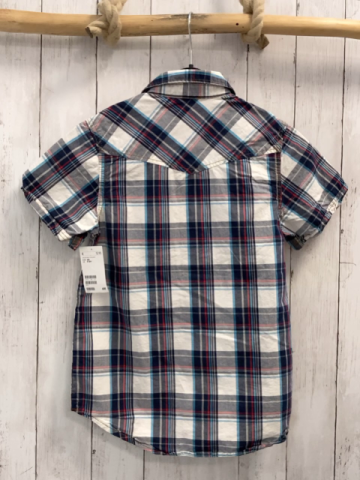 neu H&M  Sommerhemd  Gr. 140  weiß blau hellblau rot hellgrauweißkariert NP 12,5 € 