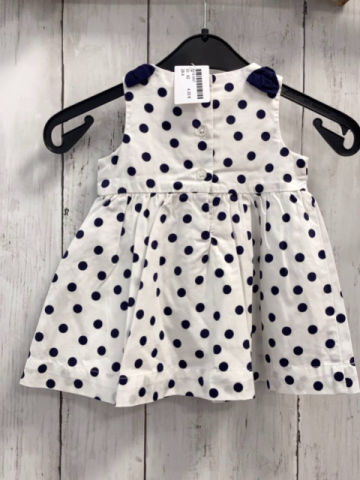   Kleid  Gr. 62  weiß blaue Punkte 