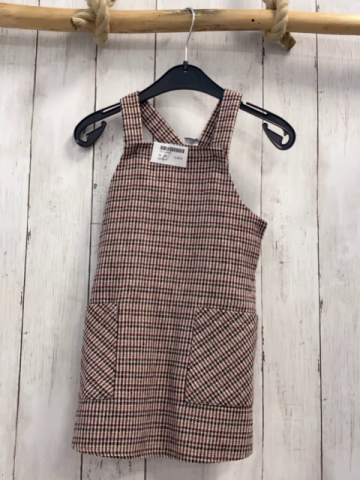   Kleid  Gr. 98  beige weinrot schwarz kariert 