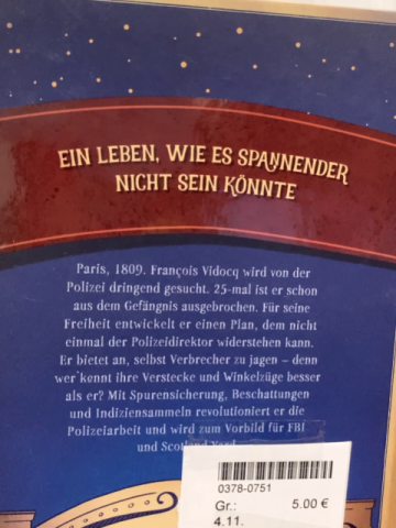   Buch Der Detektiv von Paris Das abenteuerliche Leben des Francois Vidoco 