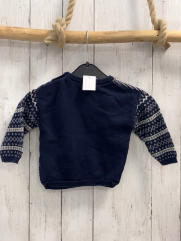 H&M  Pullover  Gr. 74  blau weiße Rauten Strick