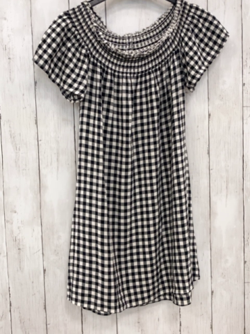 Hollister  Sommerkleid  Gr. 152  schwarz weiß kariert gesmokter Bund 