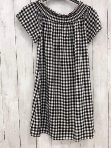 Hollister  Sommerkleid  Gr. 152  schwarz weiß kariert gesmokter Bund 