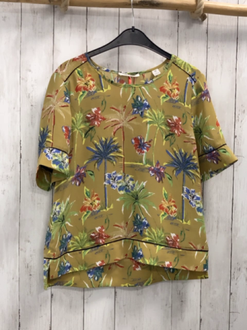 Scotch Shrunk  Sommberbluse Gr. S ocker bunte Palmen 