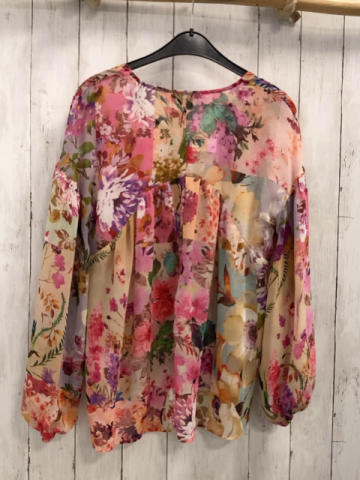 Esprit  Bluse  Gr. 158/164  beige bunte Blumen (Gr XS)