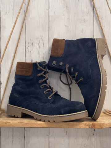 Bama  Boots  Gr. 41  blau brauner Bund Wildleder 