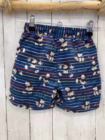  Badeshorts Gr. 98  blau bunte Streifen Mickey Mouse orange Kordel