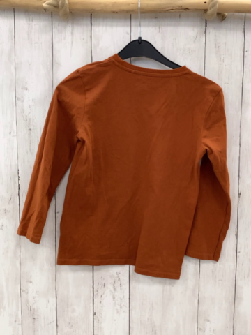  Langarmshirt Gr. 122  braun hellblaue Schrift