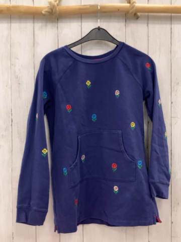 Boden  Longshirt  Gr. 164  bau bunte gestickte Blumen 