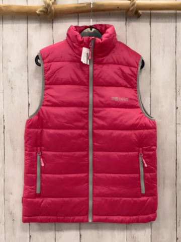 Trollkids  Weste  Gr. 164  pink grauer Bund + Reißverschluss 