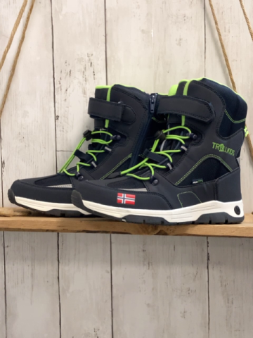 neu Trollkids  Boots  Gr. 38  blau hellgrüne Nähe Schnürsenkel + Bund 