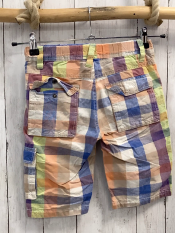 Tom Tailor  Shorts  Gr. 134  weiß orange hellgrün blau pflaume kariert Bund verstellbar 