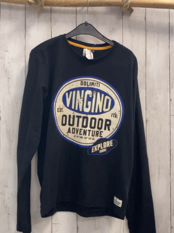 Vingino Langarmshirt Gr. 164  schwarz weiß blauer Druck