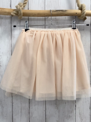 H&M Rock Gr. 122  beige Tüll Glitzer