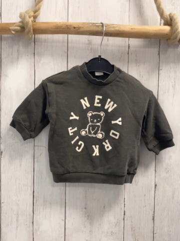 H&M  Pullover  Gr. 68  grau weiße Schrift + weißer Bär 