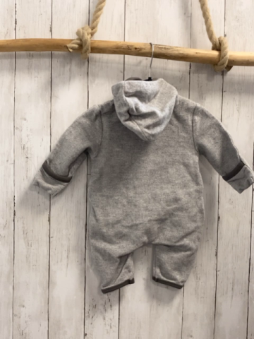   Overall Gr. 62  grau Wolloptik Kapuze grauer Bund 