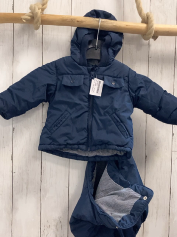 2tlg Staccato  Winterjacke + Fußsack  Gr. 50/56  blau + gestreifter Hund