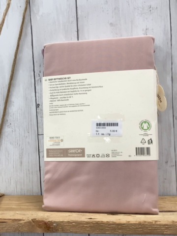 neu 2tlg  Bettwäscheset  altrosa mit weißen Streifen